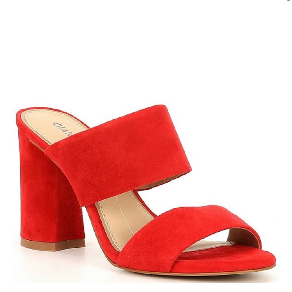 Comfy red suede sandals